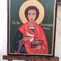 Икона на свети Пантелеймон, снимка 1 - Икони - 43534149