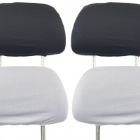 Комплект Калъфки за облегалки за глава на Кола Бус бели и черни 2 броя, снимка 1 - Аксесоари и консумативи - 32268344