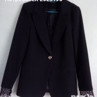 Дамско черно сако с дантела Н&М , снимка 1 - Сака - 42986719