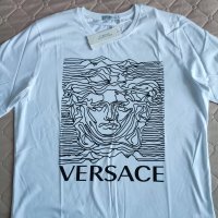 Тениска Versace Мedusa в бяло/черно/сиво, снимка 3 - Тениски - 31333960