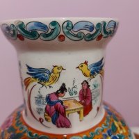 Стара порцеланова ваза в японски стил. Ръчно рисувана, снимка 7 - Антикварни и старинни предмети - 43716753
