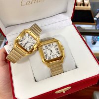 Мъжки часовник Cartier Santos de Cartier Gold с автоматичен механизъм, снимка 6 - Мъжки - 43515507