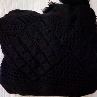 Голям черен памучен шал, снимка 4 - Шалове - 43063856