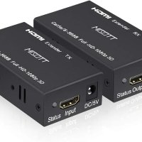 MISOTT HDMI удължител, 60 метра HDMI предавател и приемник през единичен RJ45, снимка 1 - Друга електроника - 42946826