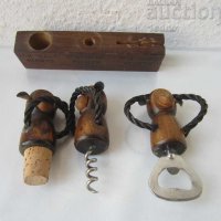 3 маймуни тапа тирбушон отварачка, дърво и др материали, снимка 2 - Други - 28878863