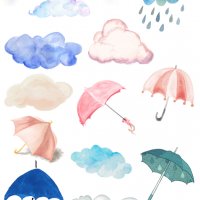 Скрапбук стикери за декорация планер rainy day облаци самозалепващ лист А5 , снимка 1 - Други - 37290707