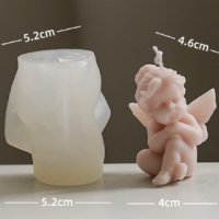 3D Ангел в 4 пози силиконов молд форма калъп фондан гипс смола свещ сапун пита декор, снимка 4 - Форми - 38159300