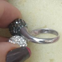 Сребърен пръстен с камъни "Swarovski" проба 925 , снимка 8 - Пръстени - 26286113
