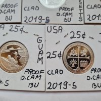 USA 🇺🇸 SET 5 COINS. 25 CENTS 2019-S PROOF CLAD DCAM , снимка 2 - Нумизматика и бонистика - 32295632