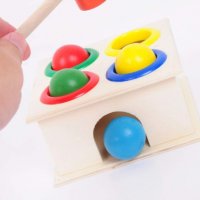 3568 Дървена играчка с топчета и чукче, снимка 3 - Образователни игри - 37816918