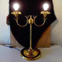 Настолна лампа от месинг с позлата 4.5 кг. , снимка 2 - Настолни лампи - 32473457