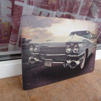 Метална табела кола Касилак Елдорадо ретро автомобил американски Америка, снимка 2 - Декорация за дома - 43765748