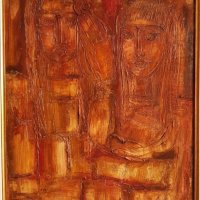 Цветан Цонев 1936 - 2004 Моми Лазарки 1980те години маслени бои, снимка 2 - Картини - 43518056