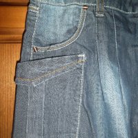 Разкроена дънкова пола с ластик в долната част- закопчаване с цип и копче ,два джоба в предната част, снимка 3 - Поли - 26693957
