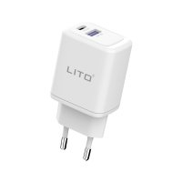 Lito - Wall Charger (LT-LC02) - Type-C PD20W, USB-A 18W, Fast Charging with Cable USB-C to Lightning, снимка 3 - Оригинални зарядни - 43778530