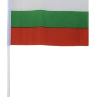 Знаме на България 30х20 см с дръжка. Размери знаме - 30х20 см; Дължина на дръжката - 40 см; Материал, снимка 1 - Ученически пособия, канцеларски материали - 43057105