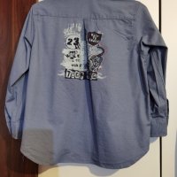 Синя модерна памучна риза за момиче LOMAN, снимка 6 - Ризи - 37881526