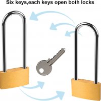 Нови 2 броя Катинар с ключове Ключалка заключване защита кражба обир, снимка 4 - Други стоки за дома - 40006876