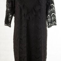 Черна памучна дантелена рокля марка La Aurora, снимка 2 - Рокли - 26632875