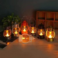 Декоративен светещ фенер тип ретро спиртна лампа на батерии, снимка 2 - Декорация за дома - 42973577