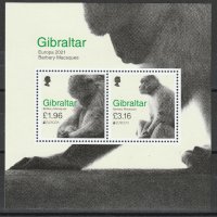 Гибралтар 2021 Европа CEПT (**) Блок чист, неклеймован, снимка 1 - Филателия - 43617725