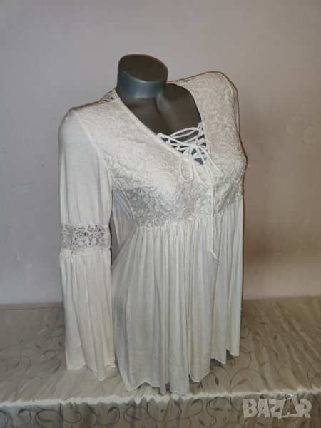 Елегантна бяла блуза р-р М, снимка 1