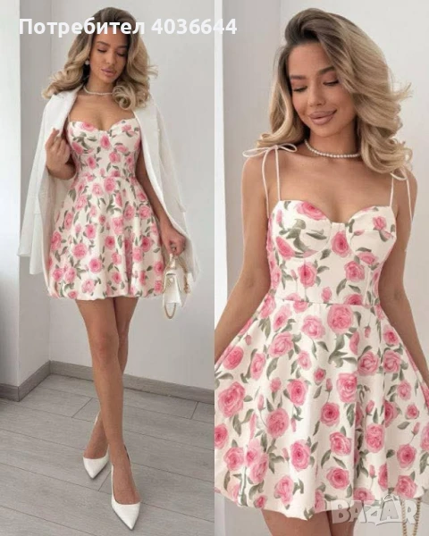 Рокля с флорален десен , снимка 1