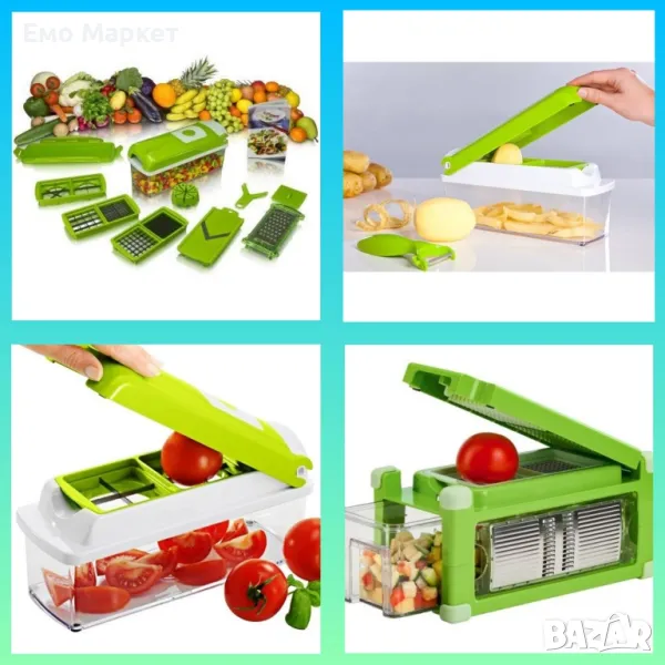 Кухненско Ренде за зеле, моркови с контейнер - Nicer Dicer Plus от 13 части, снимка 1