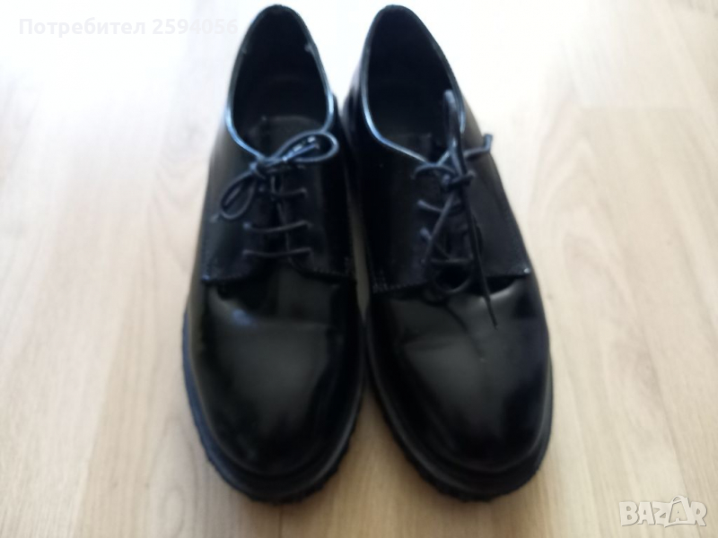 Черни дамски,естествена кожа, италиански обувки, снимка 1