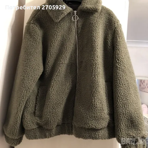Зелено каракулено бомбър яке Primark, размер S/M, снимка 1