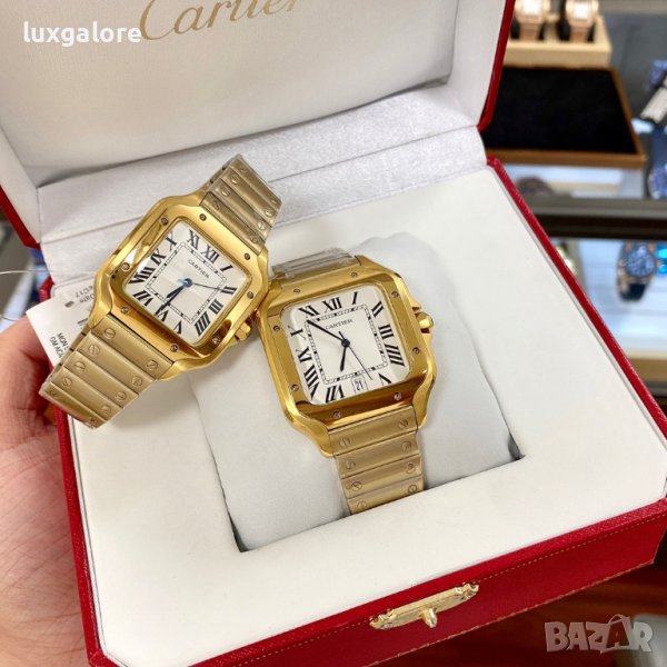 Унисекс часовник Cartier Santos de Cartier Gold с автоматичен механизъм, снимка 1