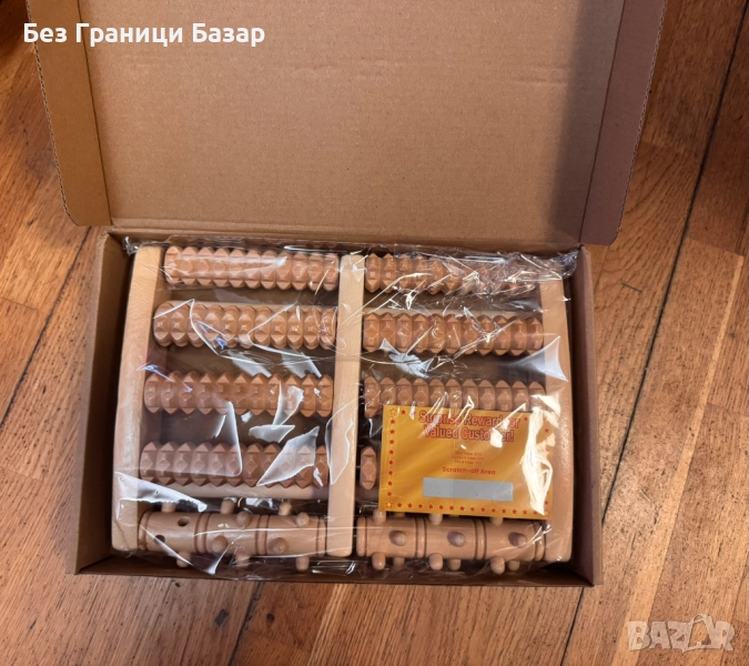 Нов Дървен ролер масажор за стъпала – релакс и стимулиране на кръвообращение, снимка 1