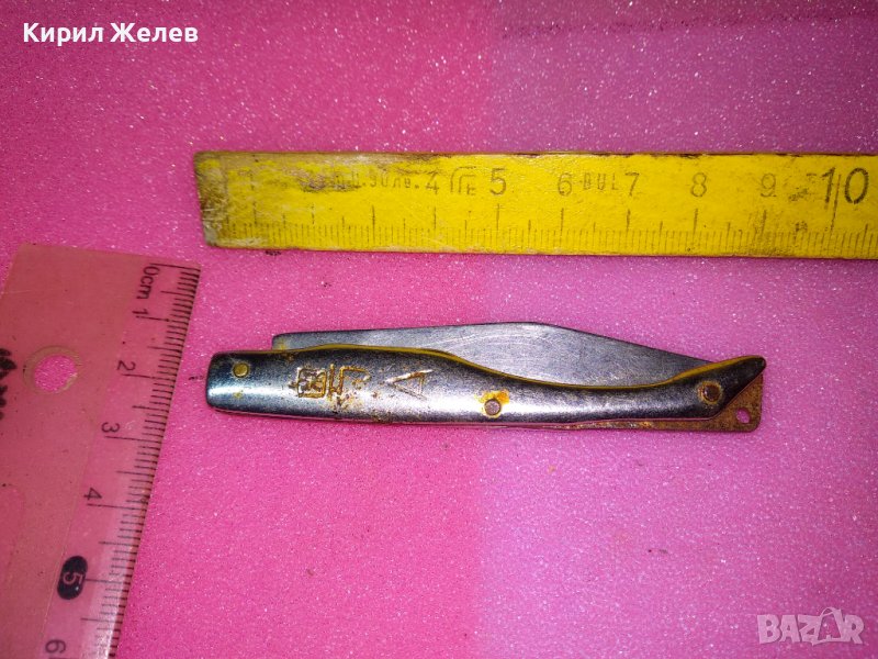 СТАРО УНИКАЛНО РЪЧНО ГРАВИРАНО КОЛЕКЦИОНЕРСКО ФИГУРАЛНО ДЖОБНО НОЖЧЕ - КИТАЙ с ЙЕРОГЛИФ 42003, снимка 1