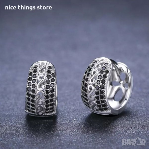 Красиви сребърни обици 236, снимка 1