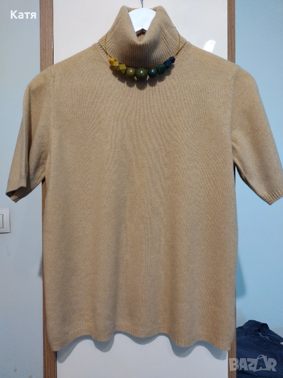 Пуловер/поло с къс ръкав 100% кашмир, снимка 1