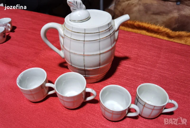 Комплект чашки и каничка за греена ракия, снимка 1