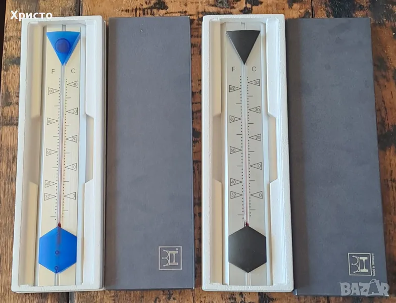 термометър стенен алуминиев,  произведен в Германия от фирма Henkels Хенкелс в луксозна кутия, снимка 1