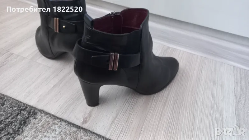 Черни елегантни боти естествена кожа , снимка 1