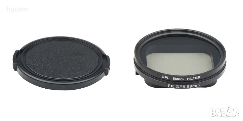 CPL филтър за GoPro HERO 5/6/7 Black/2018, Адаптер 58mm, За защитния корпус , снимка 1