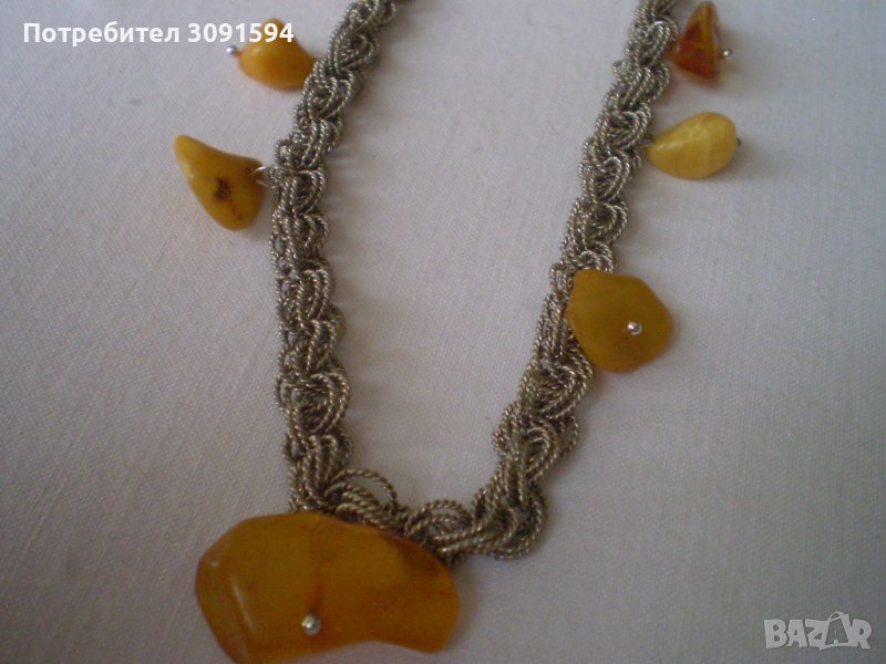 Винтидж  Дамско колие от естествен кехлибар, снимка 1