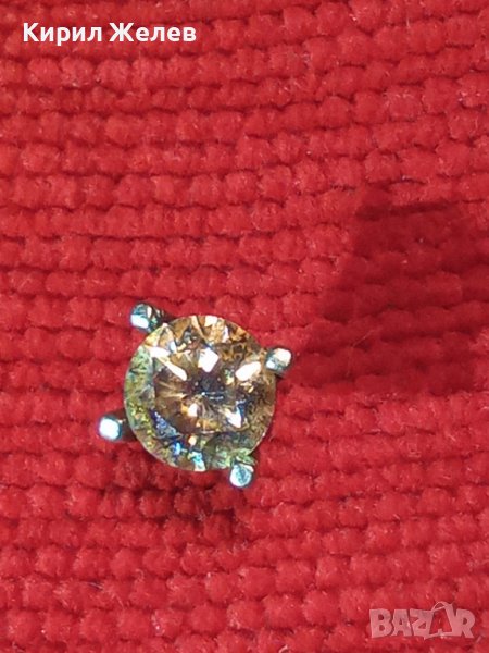 СТРЕБЪРНА ОБЕЦА с ГОЛЯМ ЮВЕЛИРНО ФАСЕТИРАН БЛЕСТЯЩ ПЛАНИНСКИ КРИСТАЛ 39945, снимка 1