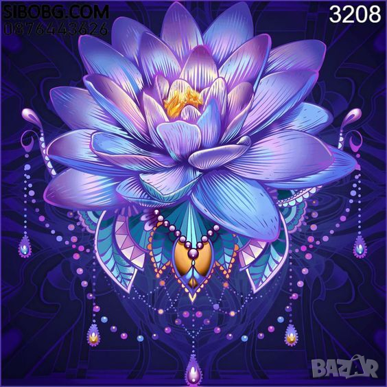 ДИAМАНТЕН ГОБЛЕН Лилава Лилия  , снимка 1