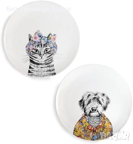 Нови Порцеланови чинии за торта Mikasa Tipperleyhill, комплект от 2 броя, снимка 1