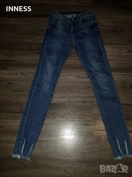 Тъмносини изчистени Дънки, снимка 1