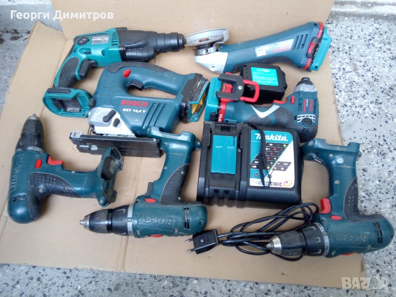 машини Бош и Макита на 14.4V, пригодени за Li ion батерии BL Makita с преходници, снимка 1