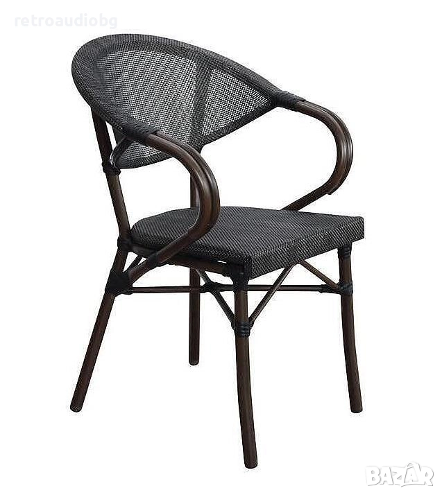  Градински стол Коста в черен цвят, снимка 1