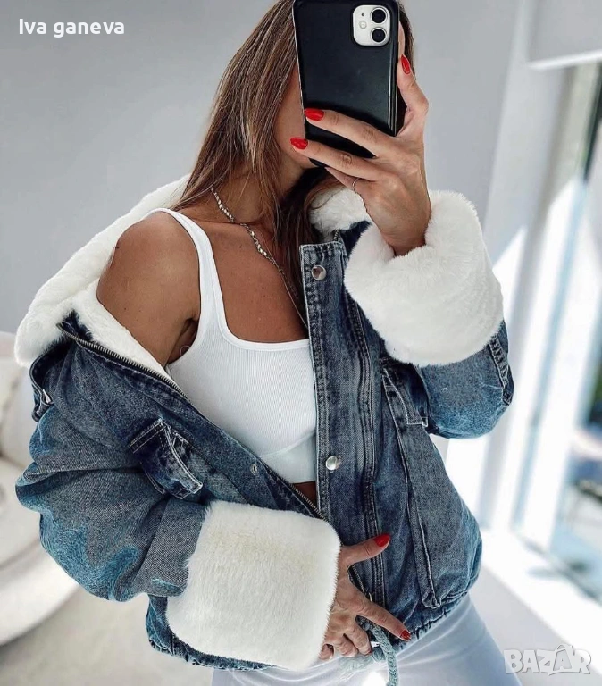 Дънково яке с пух , снимка 1