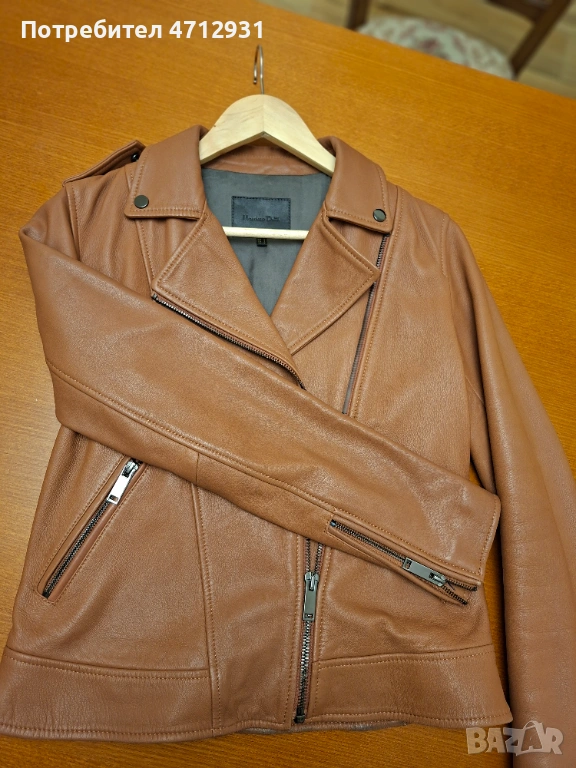 Дамско яке от естествена кожа Massimo Dutti, снимка 1