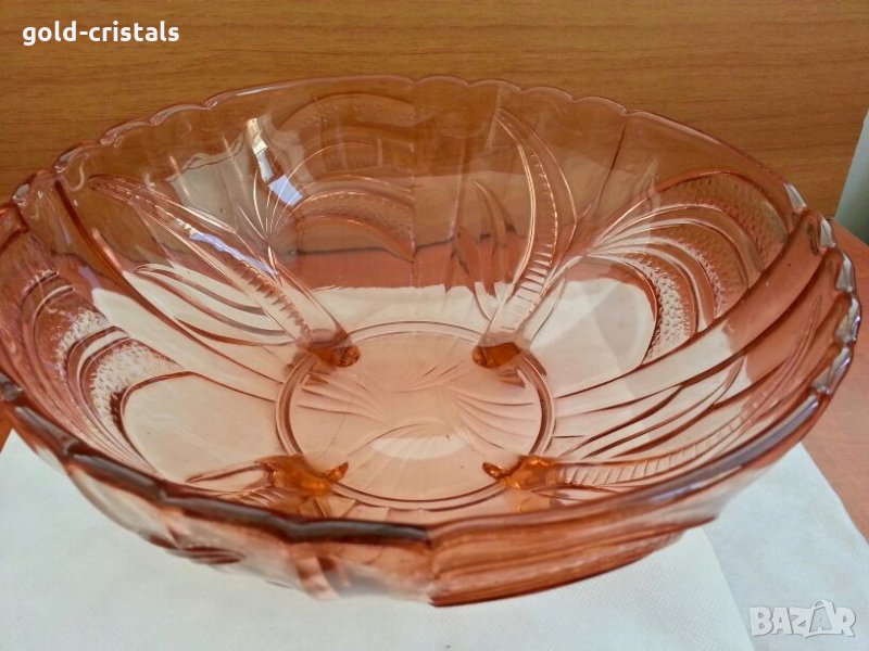 ретро стъклена купа фруктиера чиния, снимка 1