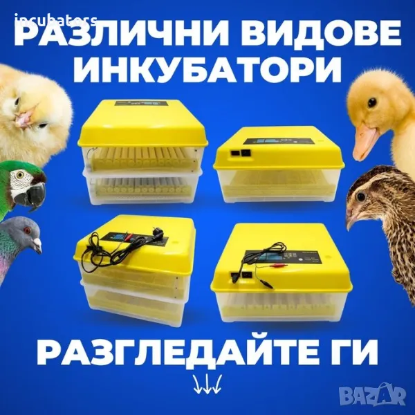 Автоматичен инкубатор с влагомер и двойно захранване 220+12v, снимка 1